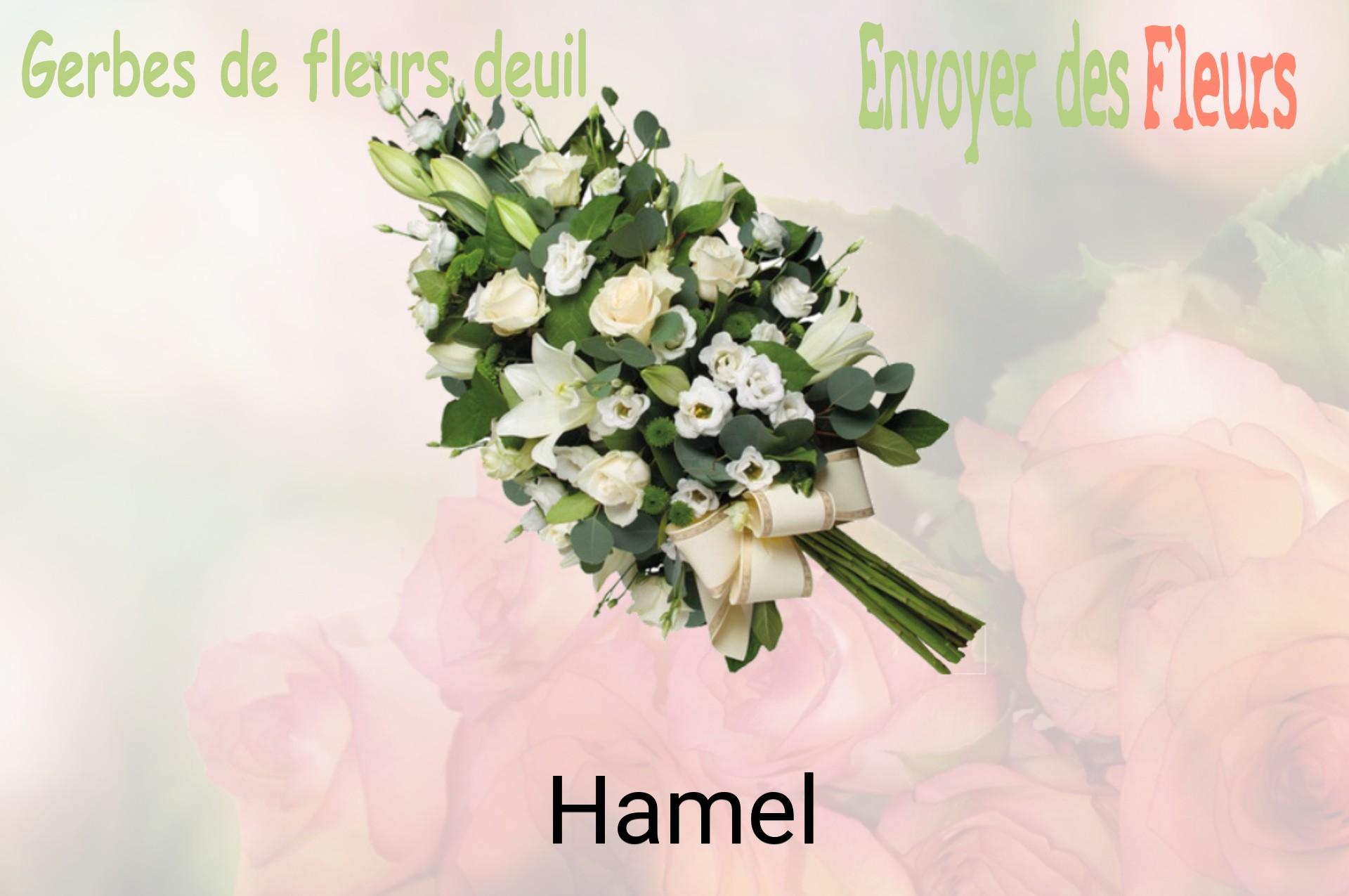 Gerbe de fleurs de deuil livrée à Hamel